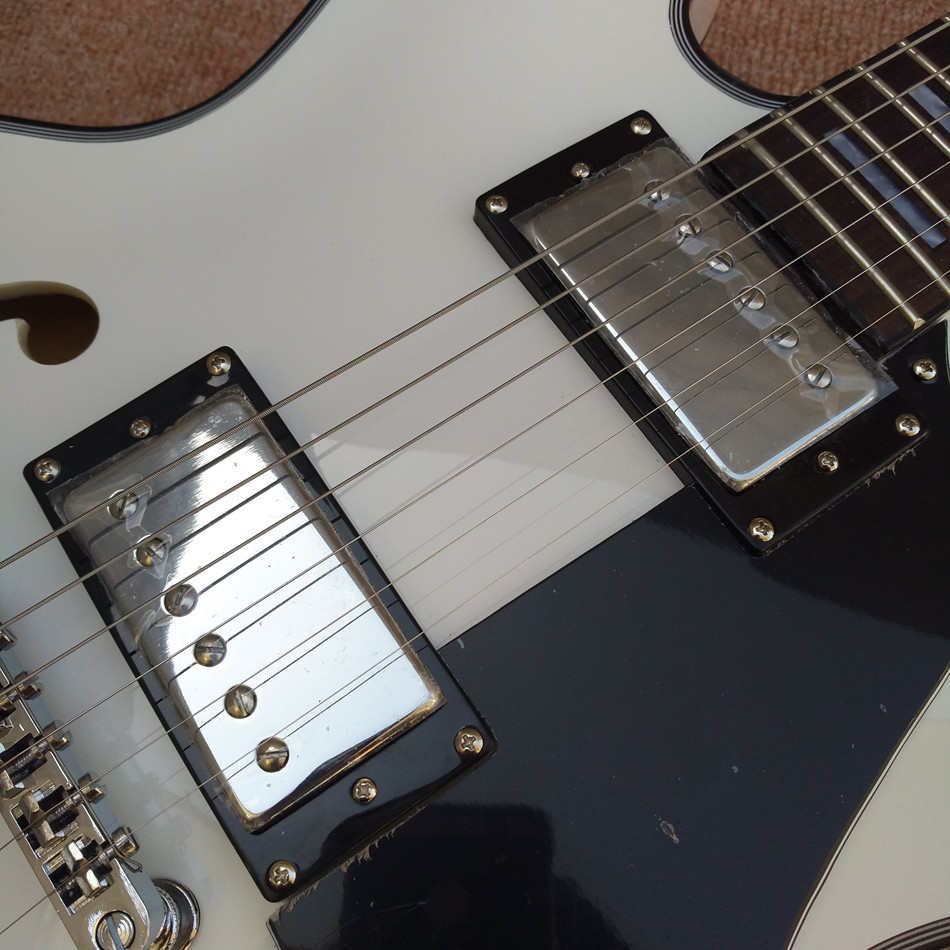 High quality hollow body jazz electric guitar, rosewood fingerboard black binding electric guitar, free shipping