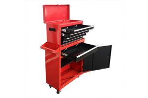 China Large 26 Inch Wide Rolling Tool Chest Cabinet Combo Bottom Roller With Red Black Door wholesale