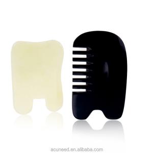China Class II Buffalo Horn Jade Guasha Tools Set with oil Massage wholesale