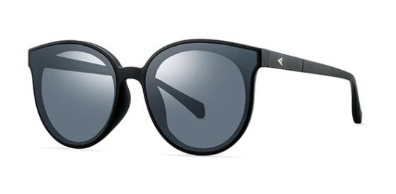 Popular Woman's Plastic Polarized Sunglasses Black Grey Polarized Lens Plastic