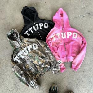 China Men's Custom Zip Up Hoodie in Vintage Style with Camo Distressed Embroidery wholesale