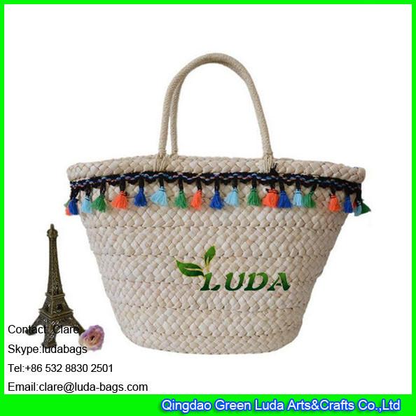 LDYP-009 high quality macrame decoration women summer cornhusk made natural