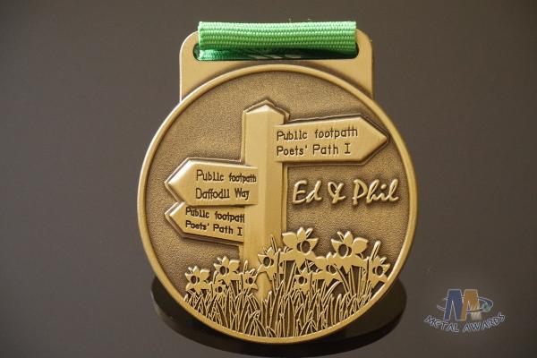 Souvenir Die Casting 3D Effect Antique Gold Custom Award Medals With Printing