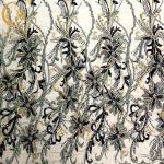 Evening Dress Beaded Lace Fabric With Shining Sequins 135Cm Width