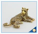 Fashion Home Decorative Box Pewter Materials Handmade Trinket Box Leopard Statue