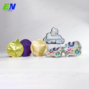 China Custom Die Cut Holographic Child Resistant Pouch Smell Proof Special Irregular Shape Gummies Packaging Bag on sale