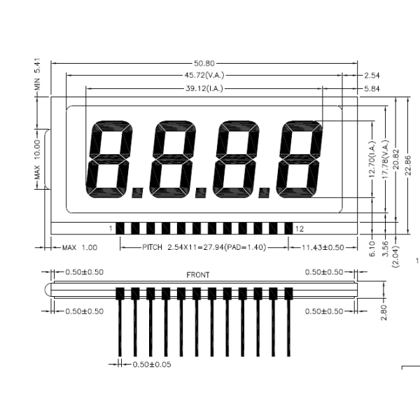 4 Digit 7 Segment Segment LCD Display Module With Decimal Points Custom HTN Digital LCD Screen for Instrument Meter