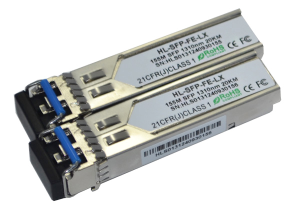 Professional 155M 100base SFP Transceiver Module 20km 1310nm Wavelength LC DDM