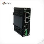 Mini Industrial 1-Port 100/1000X SFP to 2-Port 10/100/1000T 30W PoE+ Media