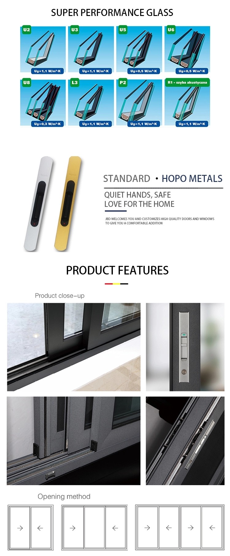 TS8344 1.3mm Aluminum Horizontal Sliding Windows