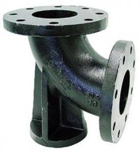 China GGG40 Cast Iron Pipe Fittings Double Flanged 90 Degree Duck Foot Bend 230 Hardness wholesale