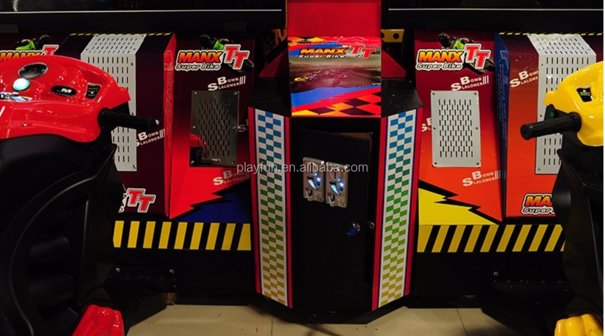 Indoor Playground Commercial Game Park India 32 LED Maxx TT Single Twin Bike Driving Machine Car Racing Game Simulator