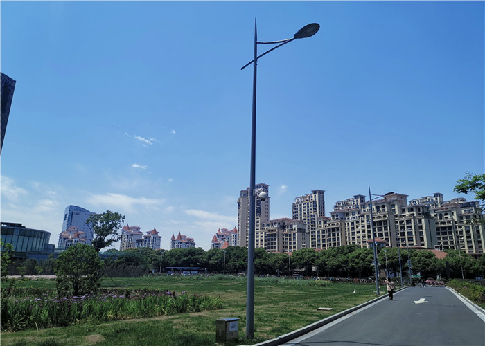Iso Electric Light Pole RAL Powder Coated Anti Corrosion Steel Single Arm