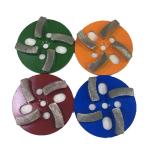 4 Heads Diamond Concrete Grinding Plate Grit 30 - Grit 120 For Polishing Stone