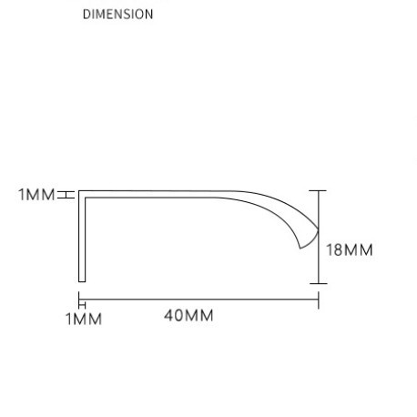 Furniture Arc Cabinet Wardrobe Hidden Pull Handles 1000mm Long Aluminum