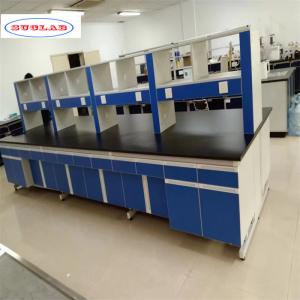 China Well-Organized Chemistry Lab Bench with Drawers and Smooth Blue Surface wholesale