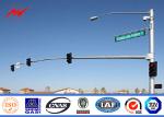 8.55m Traffic Light Pole Single Arm Signal Road Light Pole With Flange Connected