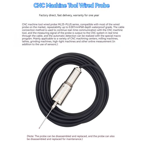 MT25 Plus 0.001mm CNC Wired Probe Automatic XYZ Axis Measuring Sensor Stylus for CNC Lathe Milling Machine Centers