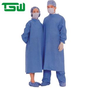 China Blue SMS 70gsm Reinforced Sterile Surgical Gowns For Doctor wholesale