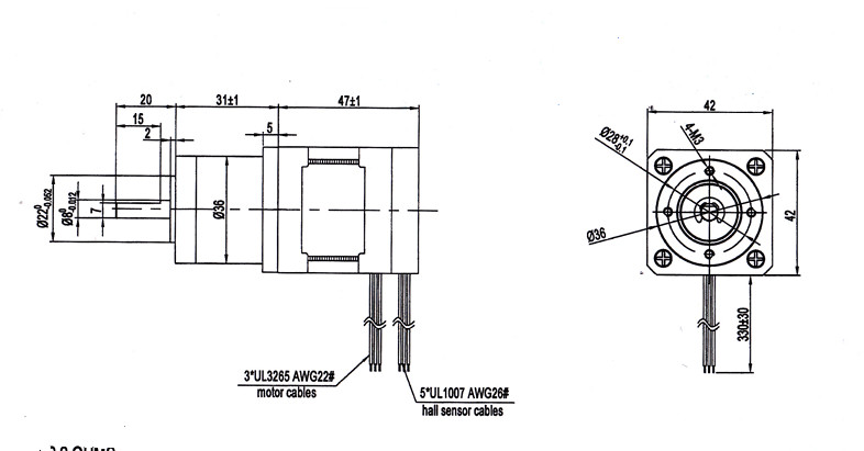 36BLY01A-001AG76 94RPM 1.5A Brushless Dc Motor 24 VDC 1.5N.M With 1:76 Gearbox