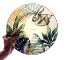 Jungle Animal Pattern Ceramic Plate Set Round European Style For Home Party