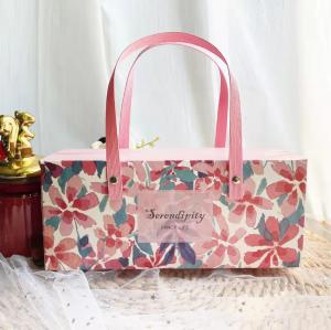 China Ribbon Bow Floral Kraft Paper Shopping Bag Clothes Footwear Packaging Box wholesale