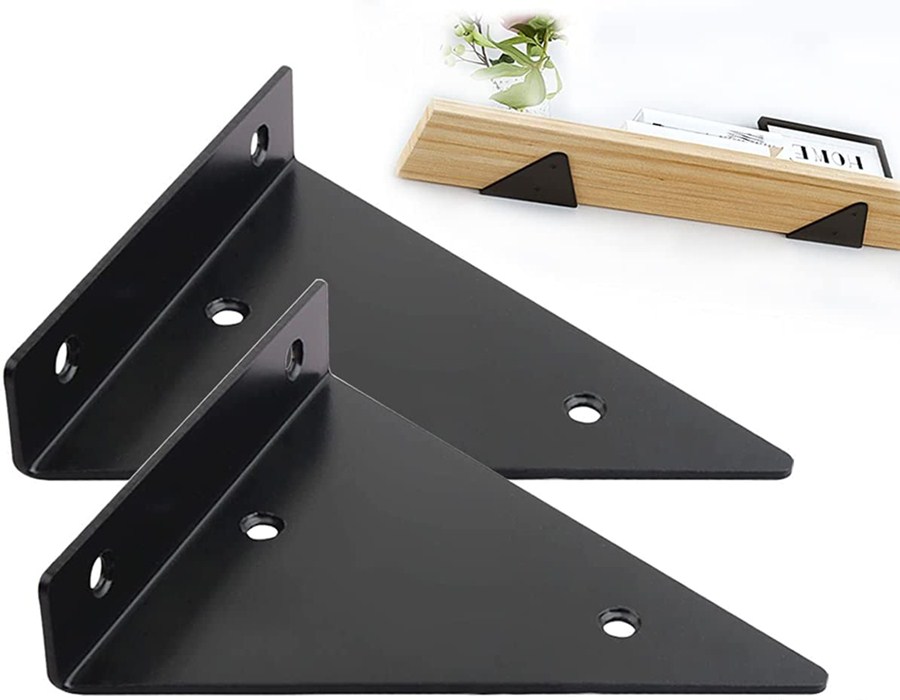Zinc Plating Heavy Duty Triangle Bracket for DIY Floating Shelves Gold Shelf Brackets