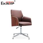 Blend Wood And Leather Office Chair PU Padded Armrest For Timeless Sophisticatio
