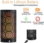 Outdoor 2Pcs 72mm×H140mm Led Flickering Flame Lantern USB Rechargeable