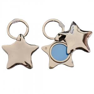 China Hot Sale Personalize Promotion Gift Five Pointed Star Shaped Metal Keychain Star Two-piece Combination Keychain wholesale