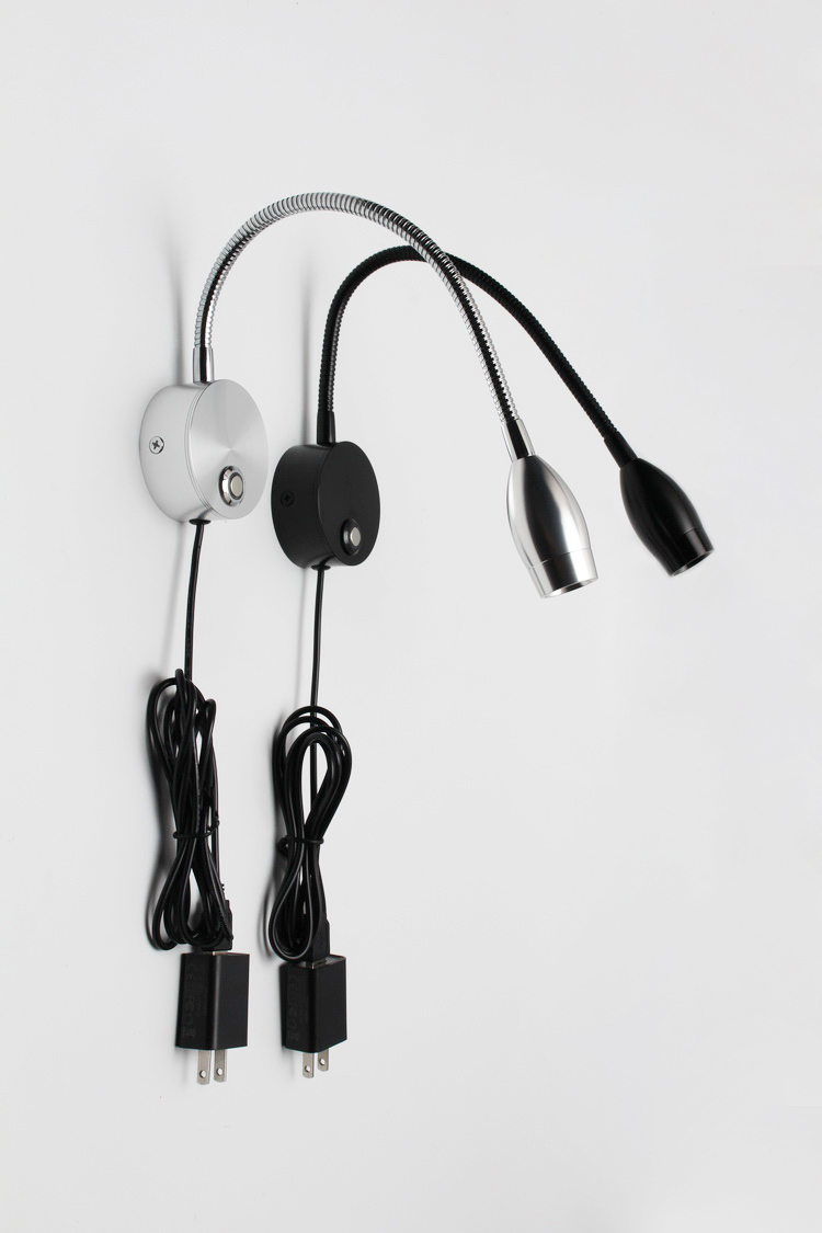 Modern gooseneck reading light/rechargable reading light/usb led reading light/led bed headboard reading light