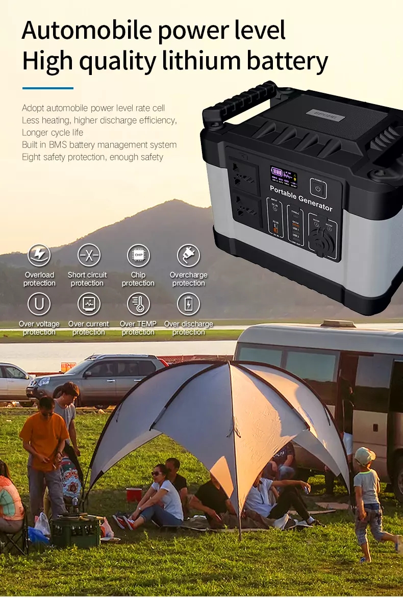 200-240V 1000W Solar Generator Battery Charger 300000mAh Outdoor Energy 1100wh