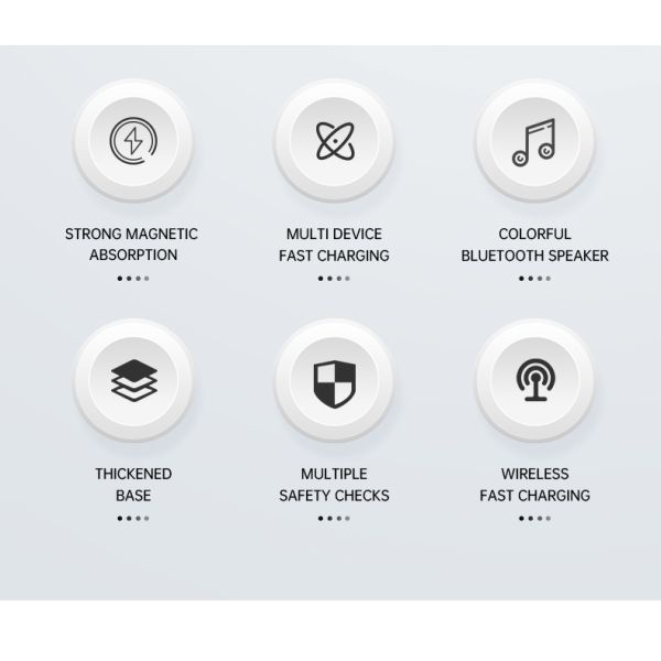 Qi2.2 5 in 1 Magnetic Wireless Charging Station with Bluetooth Speaker for iPhone, Android Phone, Apple Watch, AirPods