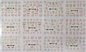 China Gold Colorful Gel 3D Cartoon Nail Art Sticker Tip Decal Manicure-SMY251-262D wholesale
