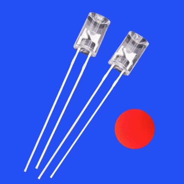 5mm 1.5Hz 1/12 Duty Cycle 12V Red Color 620-630nm 600-1200mcd 90deg Resistor