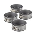 Novelty Nonstick Bakeware 4-Piece Springform Pan Set, Mini, Gray