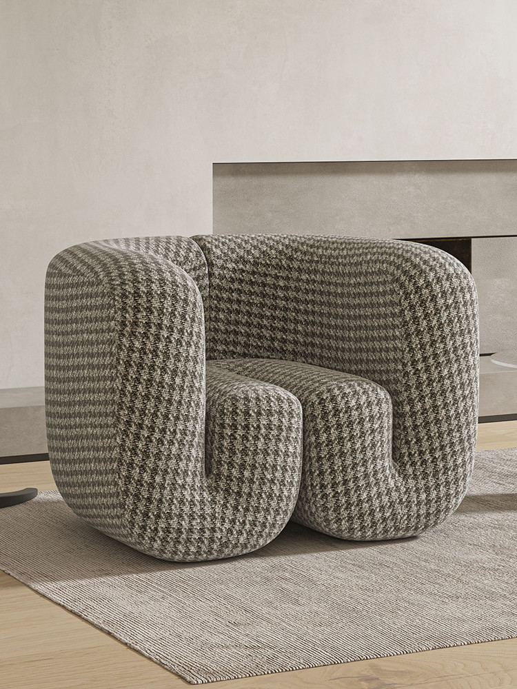 100*85*75 cm Hotel Lobby Furniture Fabric U Shaped Creative Single Leisure Chair