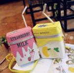 Summer new shoulder bag diagonal female milk box shape straw embroidery female