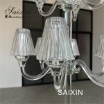 Event Decoration 11 Arms Crystal Candelabra With Glass Shade For Wedding