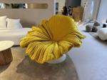 Nordic Light Luxury Velvet Flower Petal Chair Hotel Showroom Stainless Steel