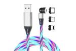 QS MG7002 540 Degree Luminous Magnetic USB Data Cable