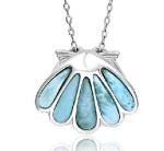 S925 Sterling Silver Larimar Stone Pendant Necklace Starfish Necklace for Women