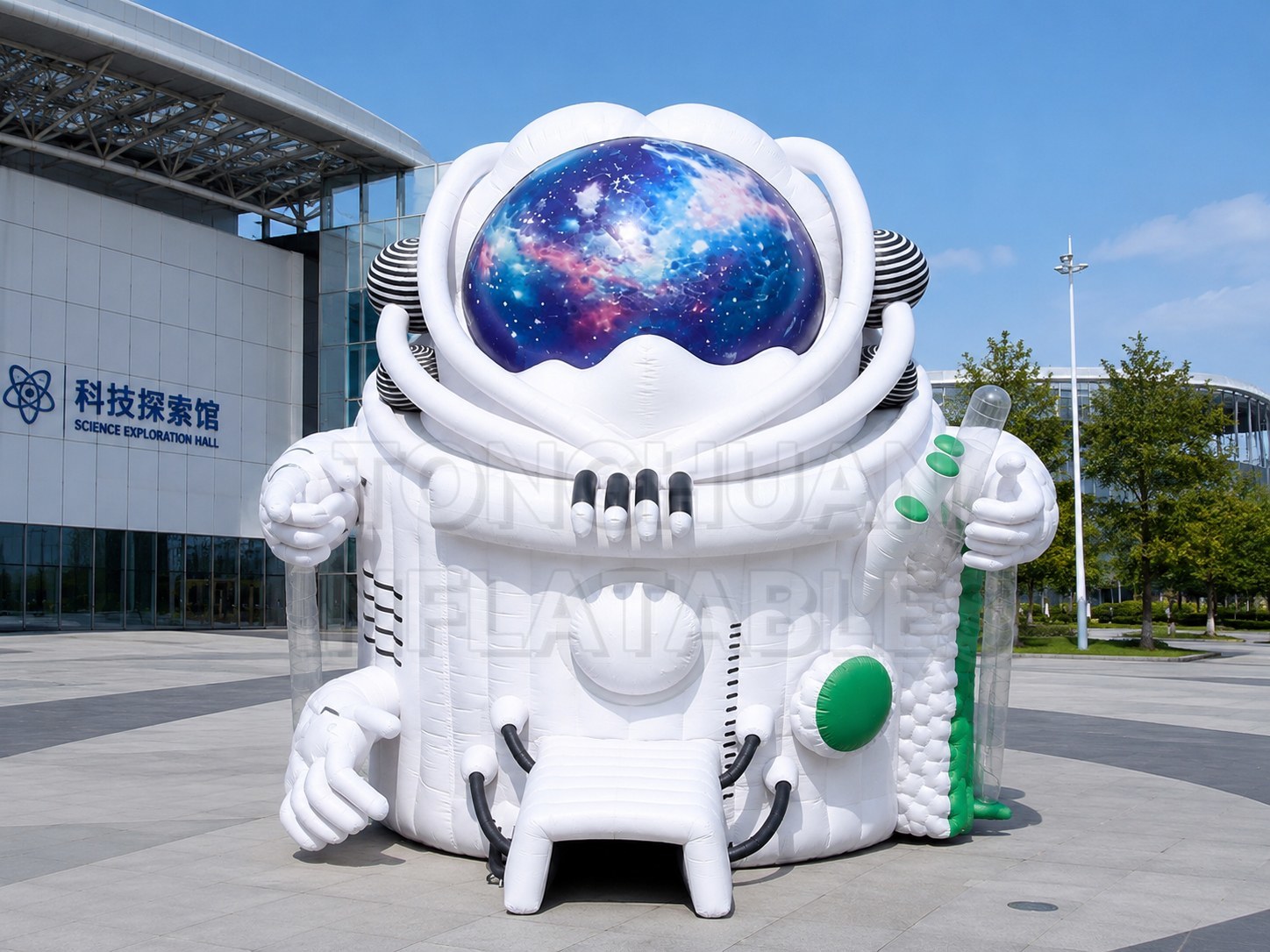 Custom Space Theme Inflatable Tent with Walk Through Astronaut Entrance for Festivals and Promotions