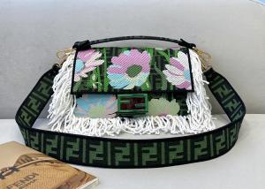 China Limited Style Of Baguette Bag Nifty Tassels Luxury Cross-Body Bag Hand Embroidery Handbag wholesale