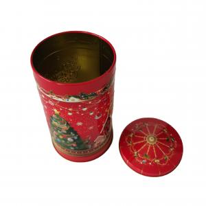 China 9mm Dia Christmas Musical Tin With Slip Cover Cookie Sweets Tin Box Packaging wholesale