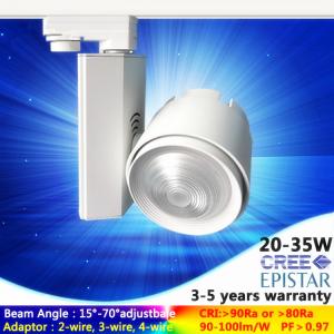 China free changeable lens 40 degree 4000K CRI 90 CREE 20W Dimmable led track light with 4wire adaptor wholesale
