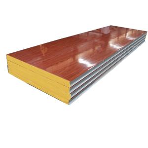 China High Quality Building Materials Fireproof Wooden Color Rock Wool Sandwich Panel wholesale