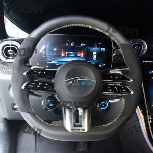 China Customizable Full Leather Steering Wheel Control Device 350mm Size wholesale