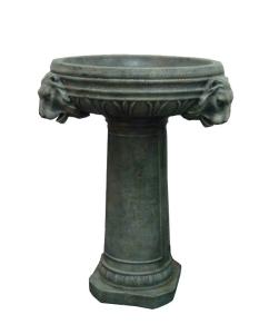 China Simple Design Grey Bowl Outdoor Resin Fountains , Cast Stone Bird Baths wholesale