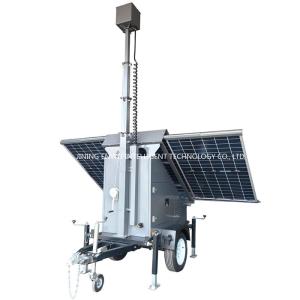 China Solar Surveillance Monitor Mobile Security Trailer CCTV Camera Trailer For Commercial Building Monitoring wholesale